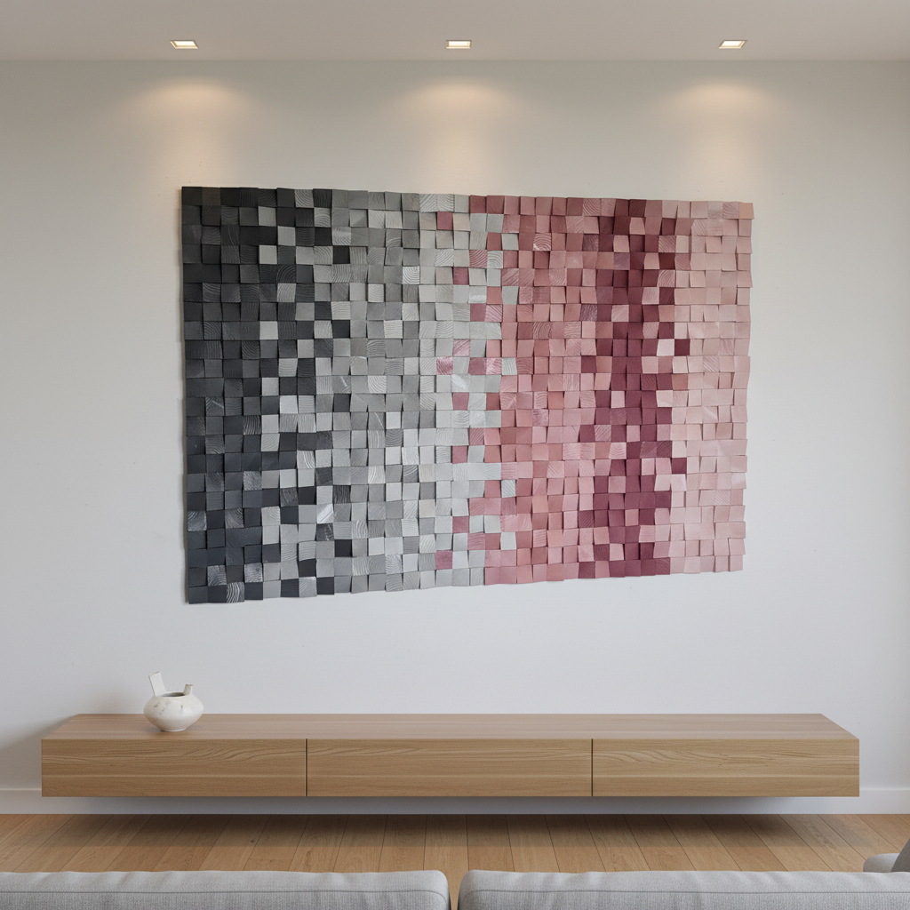 Majestic Cherry Blossom Wood Mosaic Wall Decor