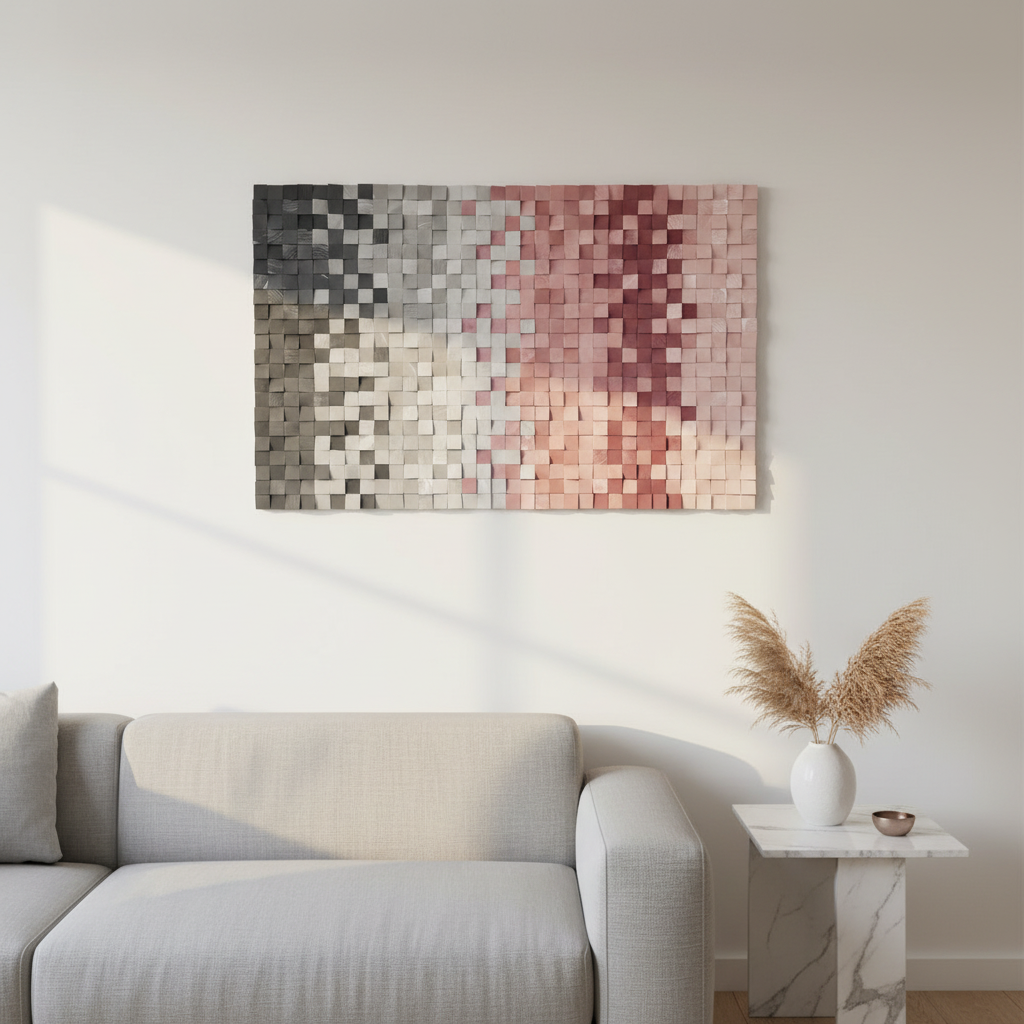 Majestic Cherry Blossom Wood Mosaic Wall Decor