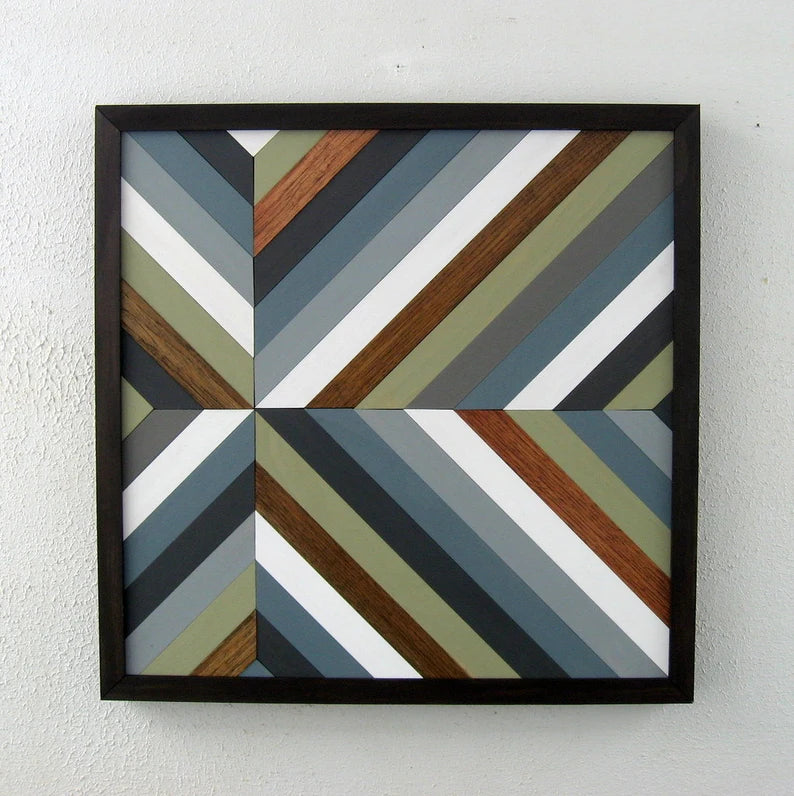 Chevron Wood Mosaic Wall Decor