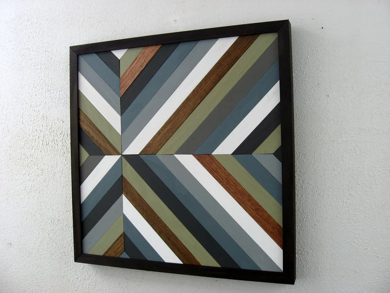 Chevron Wood Mosaic Wall Decor