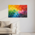 Chromatic Symphony Wood Mosaic Wall Decor