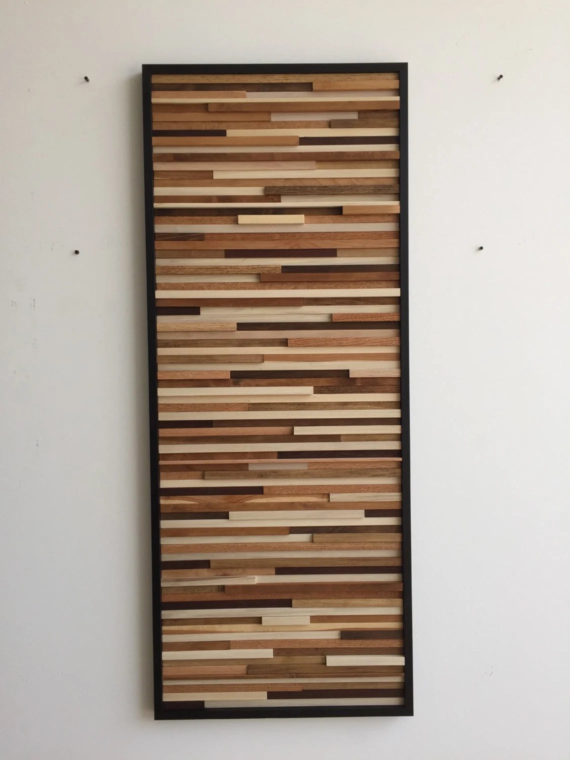 Classical Touch Wall Art Plank Wood Mosaic Wall Decor