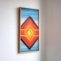 Colorful Geometric Wood Mosaic Boho Art