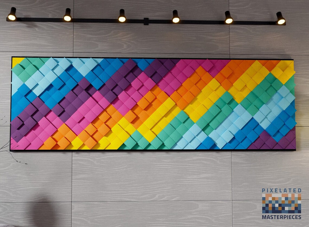 Colorful 3D Wood Mosaic Wall Decor