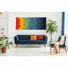 Load image into Gallery viewer, Colorful Rainbow Wood Mosaic Wall Decor
