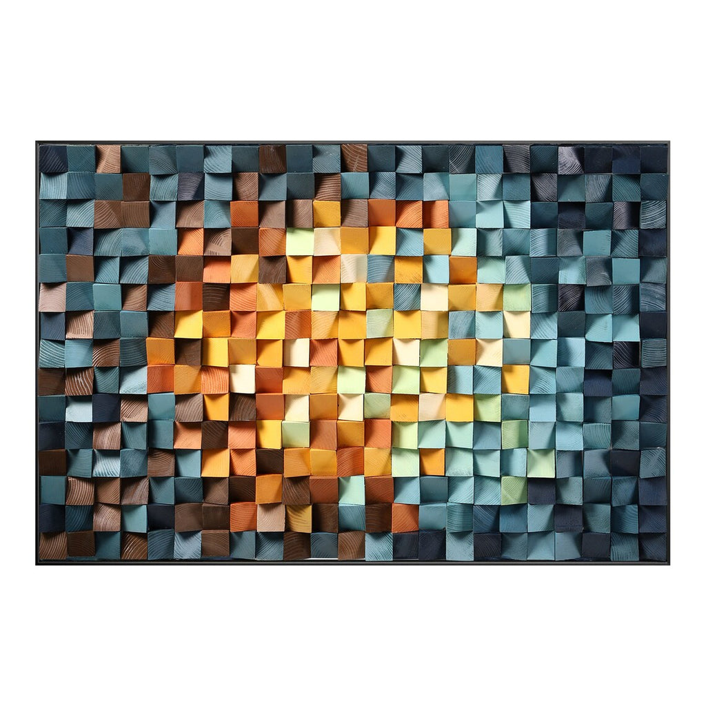 Colorful Universe Wood Mosaic Wall Decor