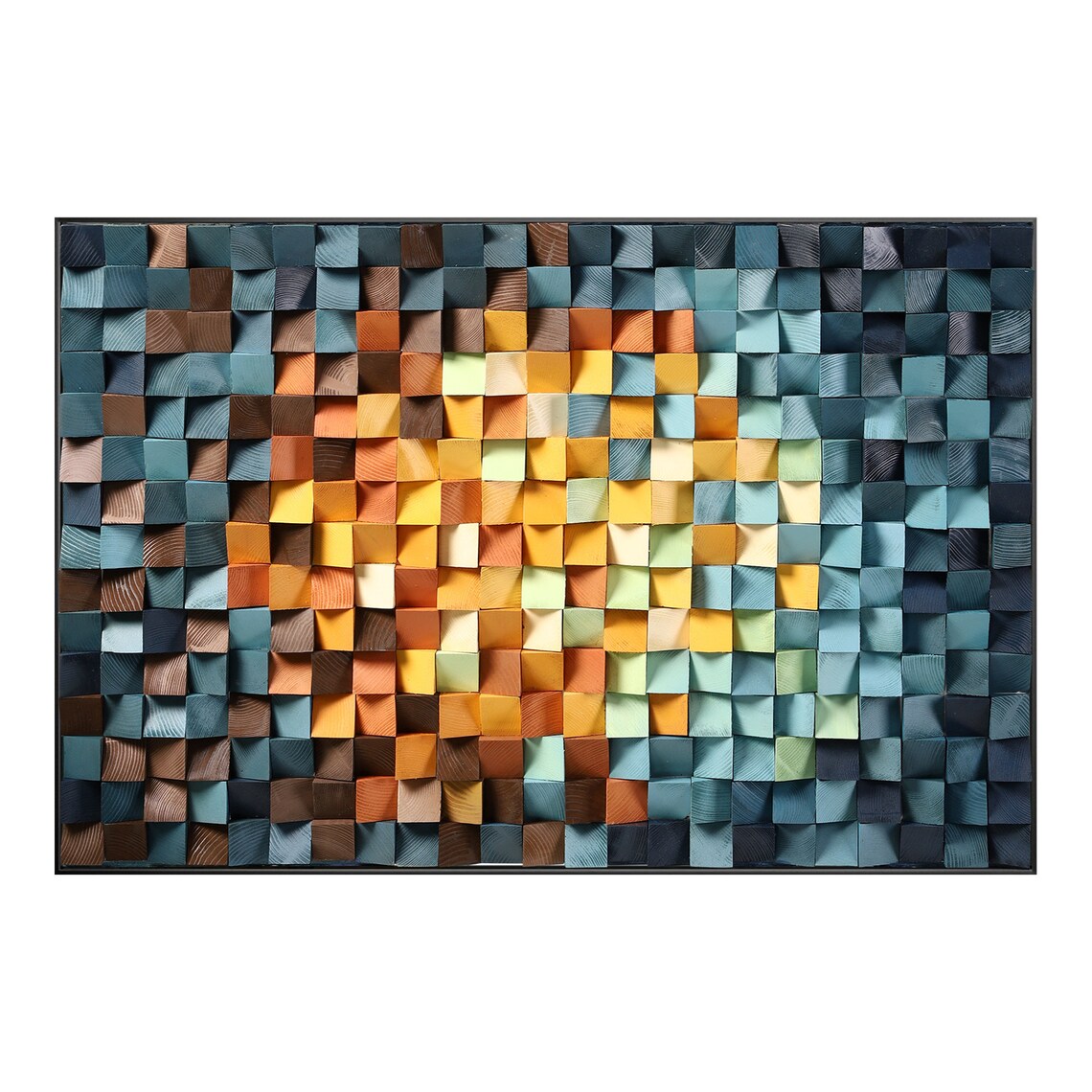 Colorful Universe Wood Mosaic Wall Decor
