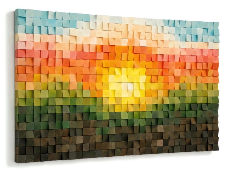 Dawn Of Hope Wood Mosaic Wall Decor
