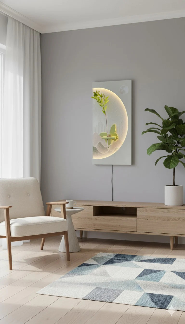 Decorative Sandstone Imitation Plant Wall Art Led
