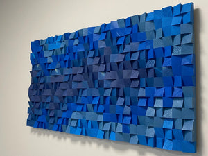 Deep Blue Ocean Mosaic Wall Decor