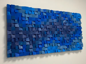 Deep Blue Ocean Mosaic Wall Decor