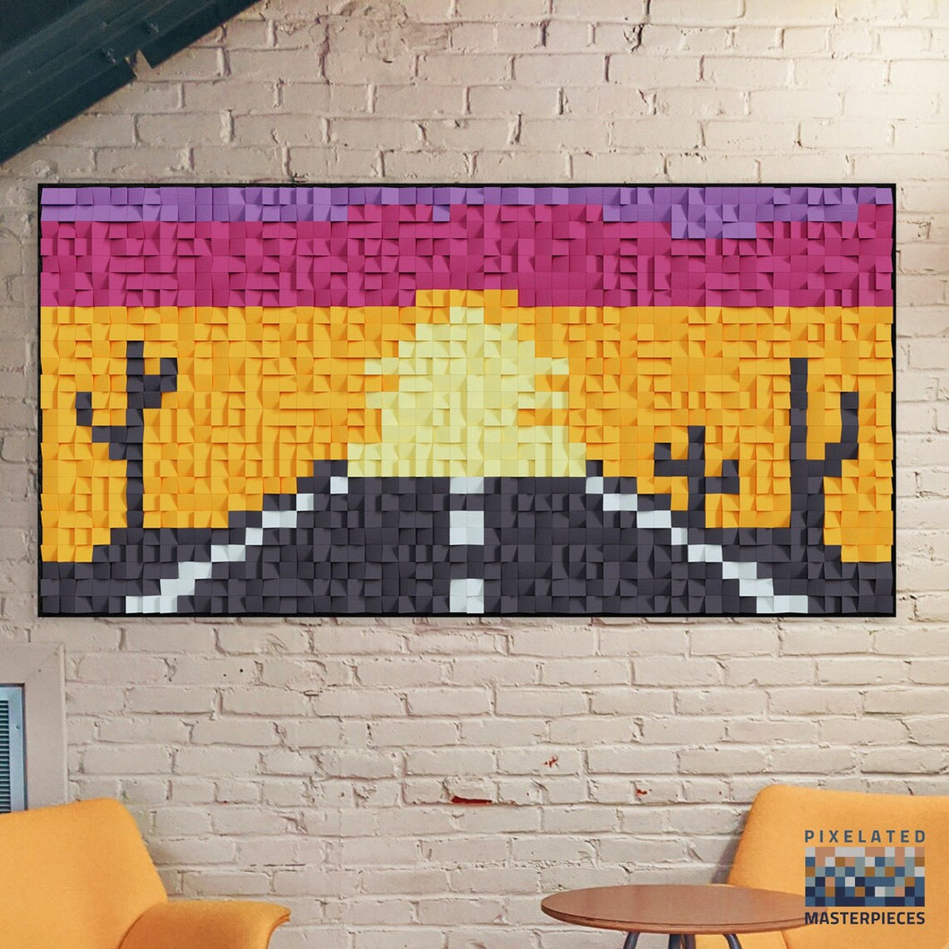 Desert Road 3D Wood Mosaic Wall Decor