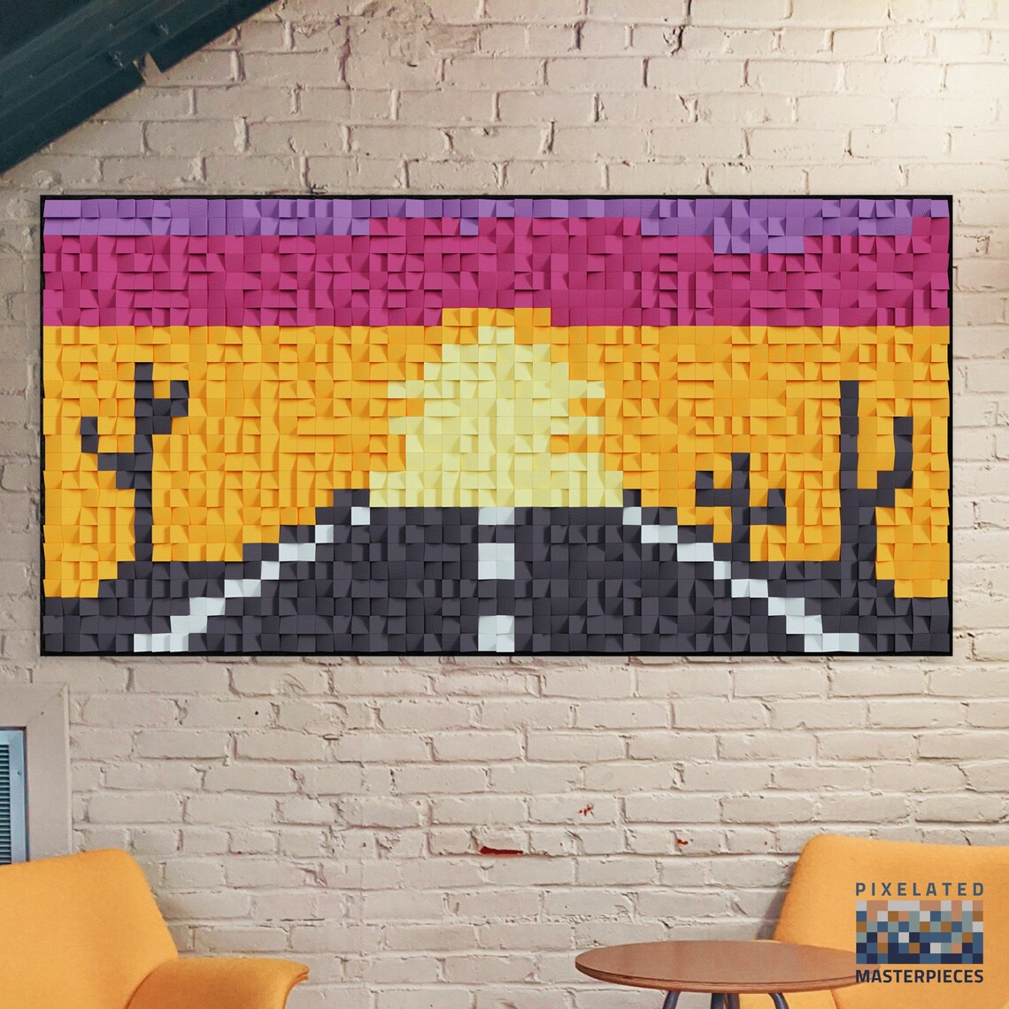 Desert Road 3D Wood Mosaic Wall Decor