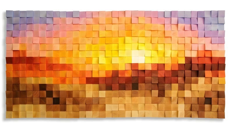 Desert Whisper Wood Mosaic Wall Decor
