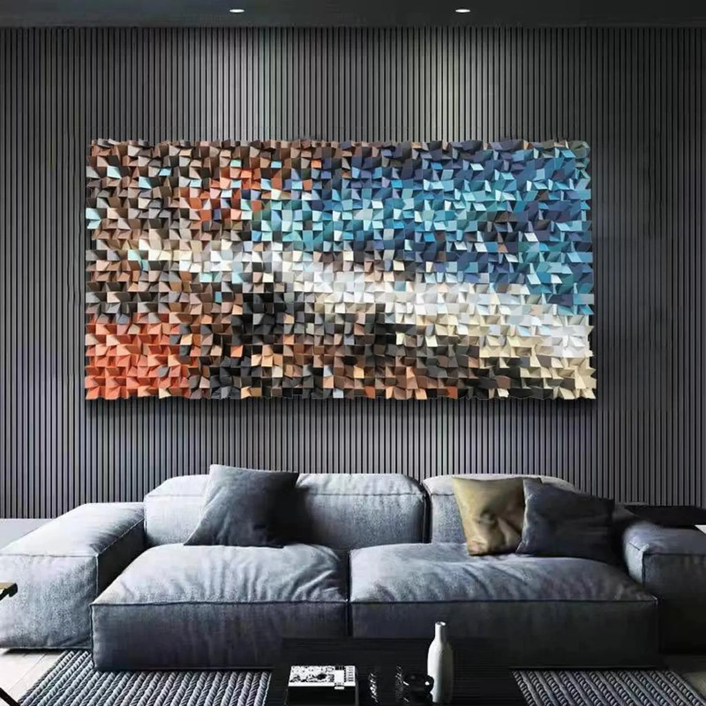 Dreamy Lights 3D Wood Mosaic Wall Decor