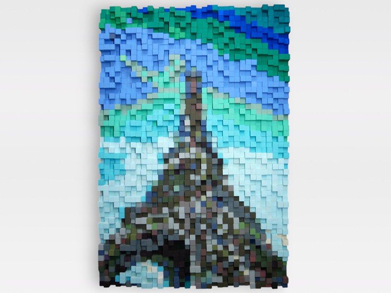 Eiffel Tower Wood Mosaic Wall Decor