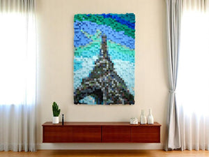 Eiffel Tower Wood Mosaic Wall Decor