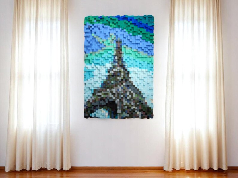 Eiffel Tower Wood Mosaic Wall Decor