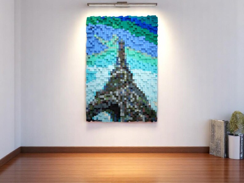 Eiffel Tower Wood Mosaic Wall Decor