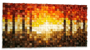 Ember Awakening Wood Mosaic Wall Decor