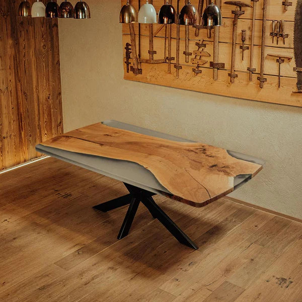 Snowball Epoxy Resin Dining Table