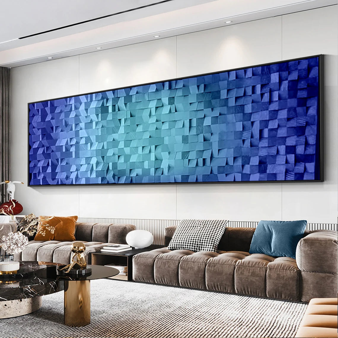 Everything Is Blue Wood Mosaic Wall Decor