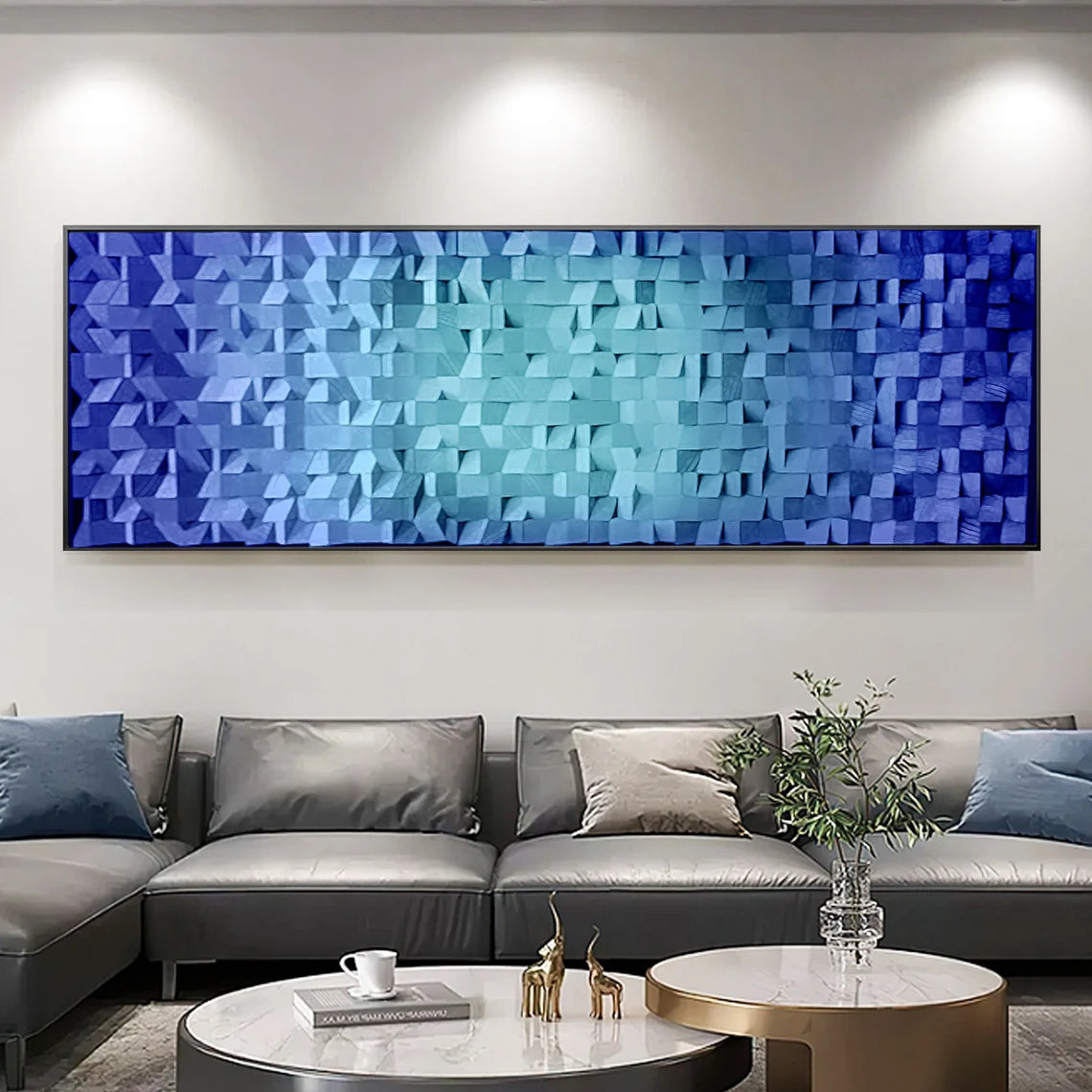Everything Is Blue Wood Mosaic Wall Decor