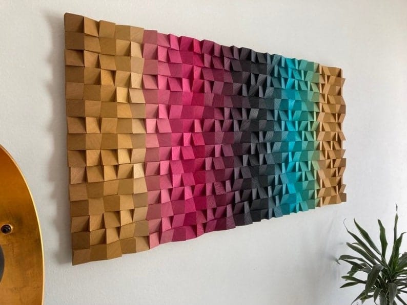 Garden Of Grapes Wood Mosaic Wall Decor