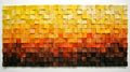 Golden Optimism Wood Mosaic Wall Decor