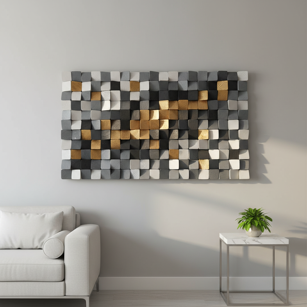 Gold Mine Wood Mosaic Wall Decor
