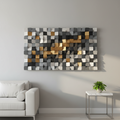 Gold Mine Wood Mosaic Wall Decor
