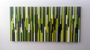 Green Abstract Wood Mosaic Wall Decor
