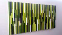 Load image into Gallery viewer, Green Abstract Wood Mosaic Wall Decor

