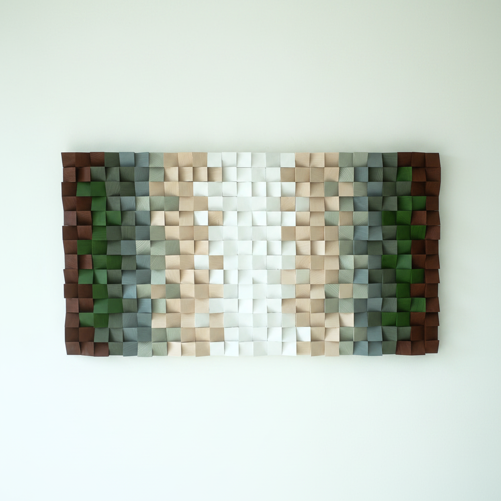 Green Earth Handmade Wood Mosaic Wall Decor