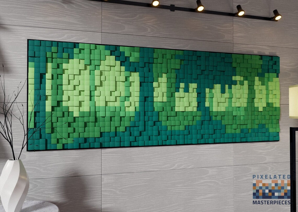 Green Forest 3D Wood Mosaic Wall Decor