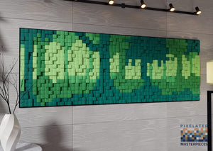 Green Forest 3D Wood Mosaic Wall Decor