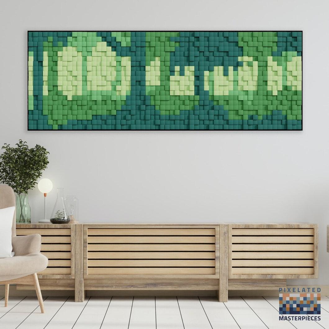 Green Forest 3D Wood Mosaic Wall Decor