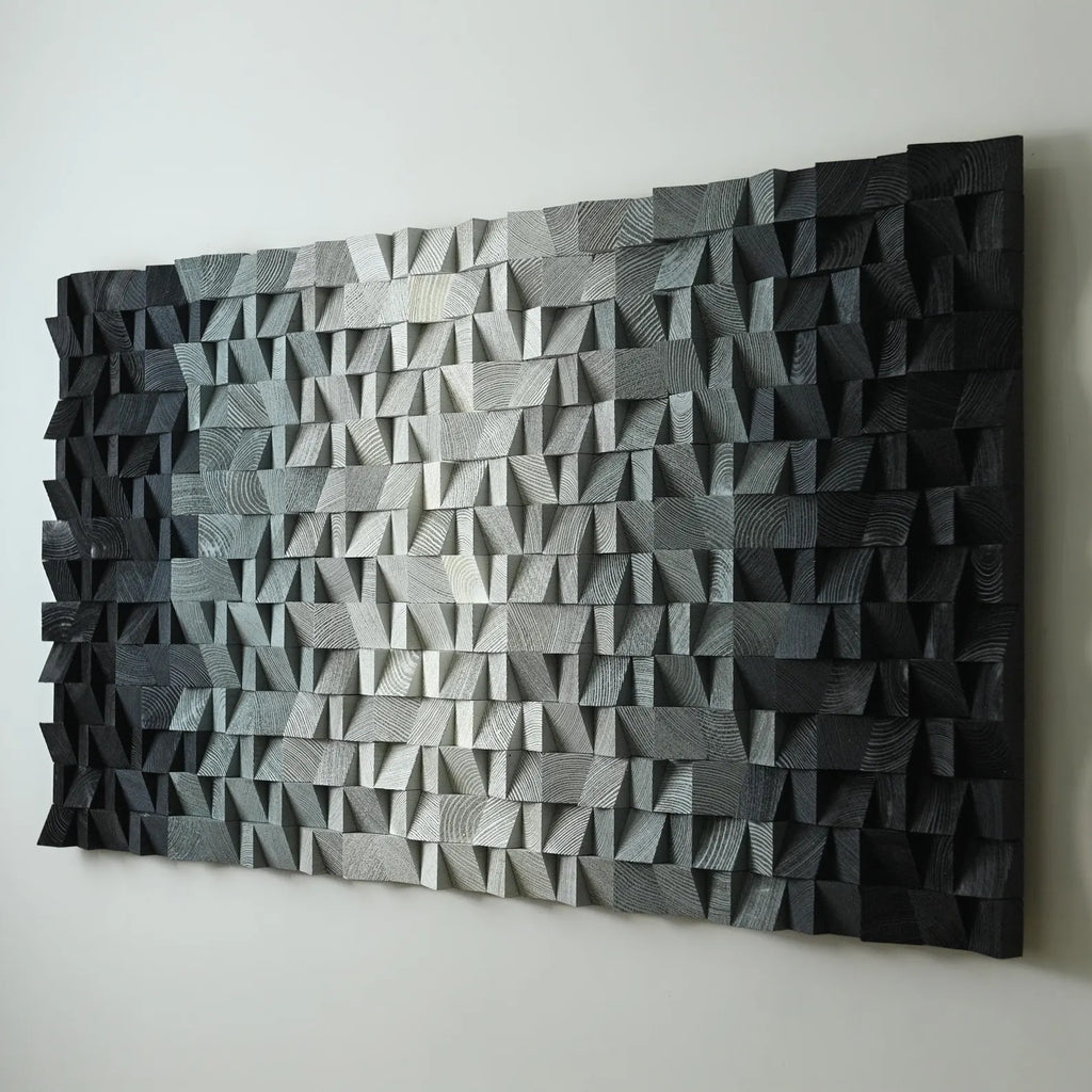 Handmade Modern Livewire Wood Mosaic Wall Decor