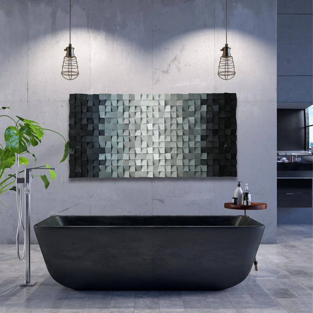 Handmade Modern Livewire Wood Mosaic Wall Decor