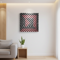Red and Black Wood Mosaic Wall Decor