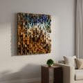 Fighting River Wood Mosaic Wall Decor