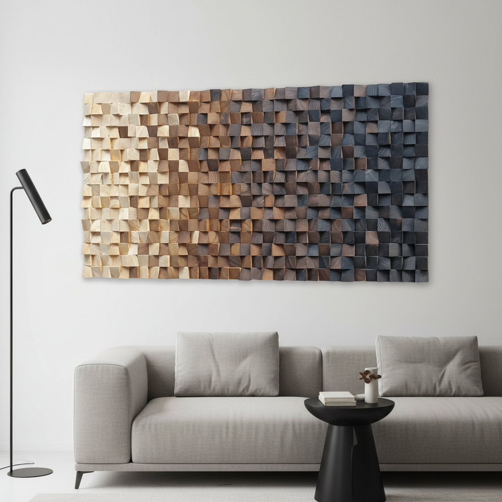 Wooden Wall Decor Rustic Wood Mosaic Wall Decor