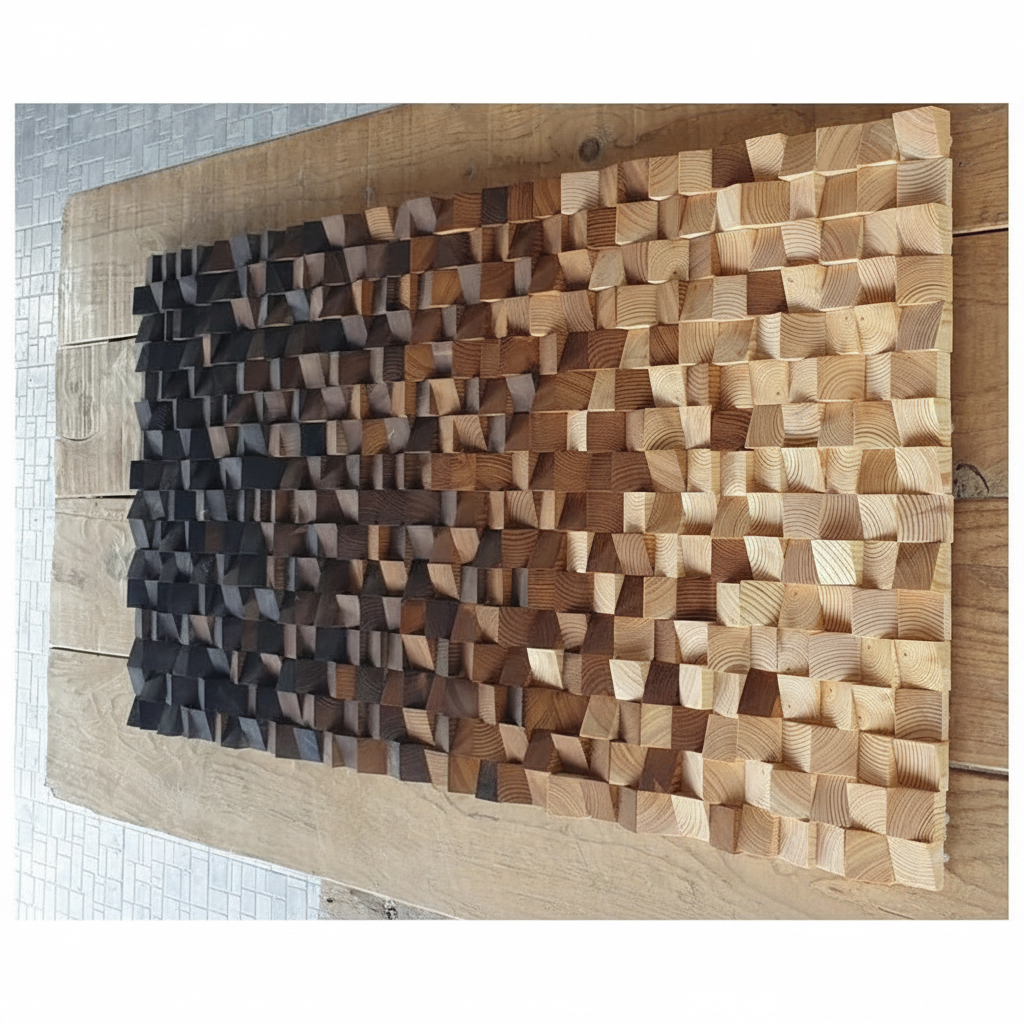 Wooden Wall Decor Rustic Wood Mosaic Wall Decor
