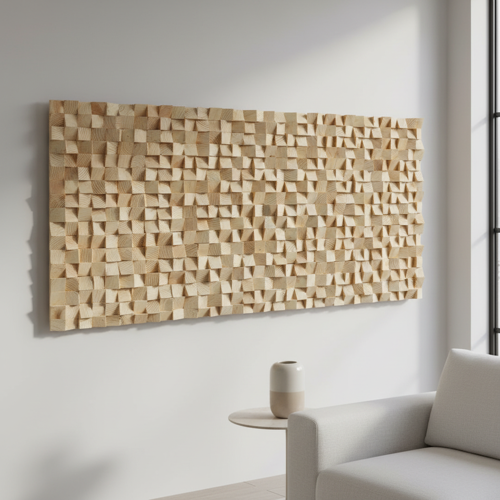 Wood Wall Sculpture Wood Mosaic Wall Decor