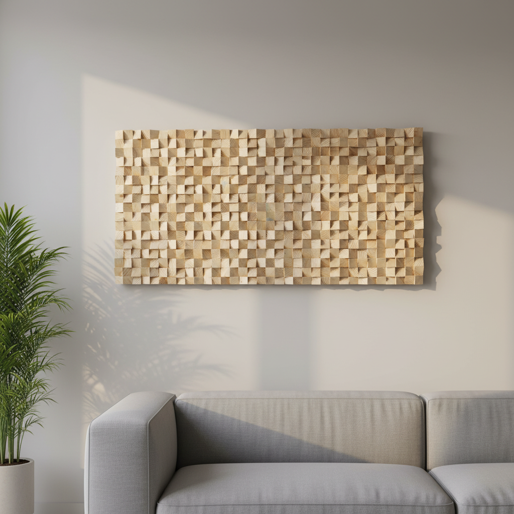 Wood Wall Sculpture Wood Mosaic Wall Decor
