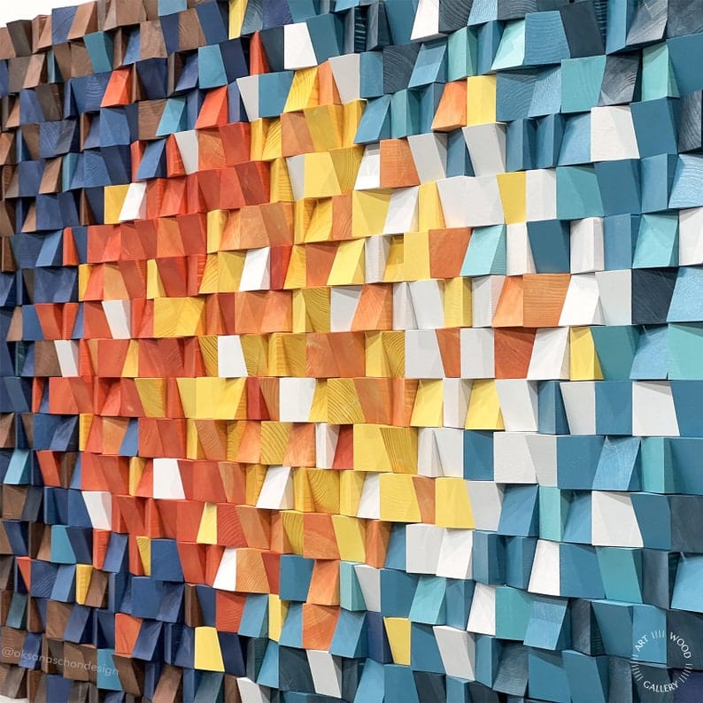Space Odysey wood mosaic Wall Decor