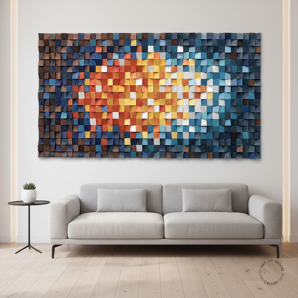 Space Odysey wood mosaic Wall Decor