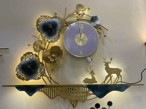 Gorgeous Deer Design Metal Wall Clock With LED Light
