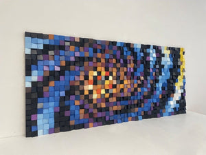 Blue Large Acoustic Wood Mosaic Wall Decor