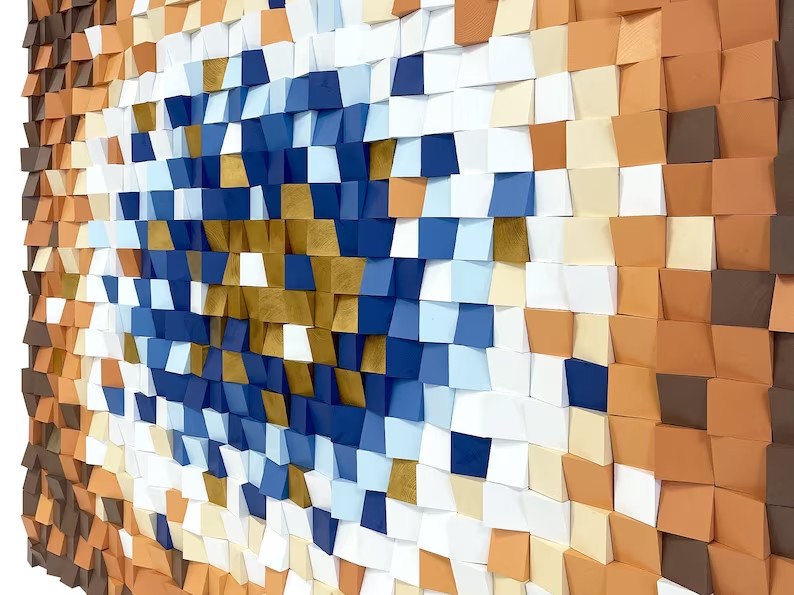 Geode Wood Mosaic Wall Decor